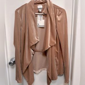 Velvet front drape blazer